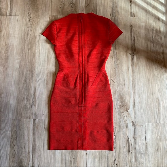 Red Herve leger bandage dress - Picture 3 of 5